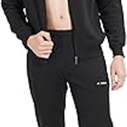 Tracksuit for Men's and Boys - Three-Thread Cotton Fleece Track Suit for Gym, Running, Sports & Casual Use Ragular Fit, Ideal Winter Wear (IN, Alpha, M, Regular, BLACK TEAL)-picture-2