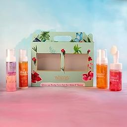 Whimsy Beauty Skincare Combo -4 for Kids & Teens – Foaming Body Wash, Foaming Face Wash, Face Moisturizer & Sunscreen Spray | Natural Gentle Skincare with Aloe Vera, Shea Butter, Vitamin E, SPF 50-0