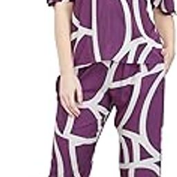Women's Rayon Printed Night Suit Set Of Top & Pajama Set-image-15