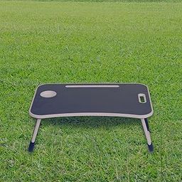 Patio Planet Multipurpose Foldable Wood Garden Desk/Table with Plant Holder, Book/Magazine Slot | Outdoor Table | Picnic & Breakfast Table | Portable | Ergonomic | Round Edges | Non-Slip Leg (Black)-image-10