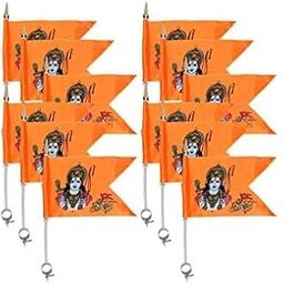 Wizme Jai Shree Ramji Printed Bike Flag | Lord Ram Ji Dhawaj Jai Shree Ram God Flag With Bike Holder Stand-24