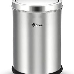 mofna Stainless Steel Swing Type Dustbin - Versatile Trashcan, Wastebin & Recycle Bin for Kitchen, Home, Office - Durable & Stylish (14"x28" Inch, 80 Liter, Silver)-image-5