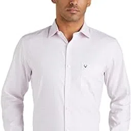 allen solly Men's Cotton Classic Fit Checkered Formal Shirt-picture-1