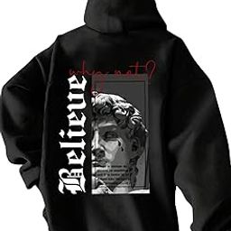 Believe why not Fashionable Hooded Sweatshirt, Big David Print Hoodie-image-97