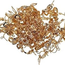 Lr Decor Bazaar 100x Clip on Earring Ear Clip Dangle Tassel Loop DIY Jewelry Findings Golden-image-44