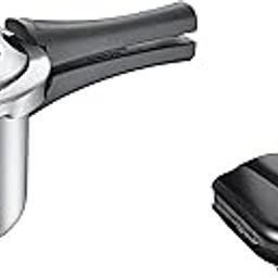 Prestige Stainless Steel Svachh Popular Spillage Control Outer Lid Pressure Cooker, 1.5 L (Silver) & Prestige Pgmfb 800 Watt Grill Sandwich Toaster With Fixed Grill Plates, Black, 1.5 Liter-1