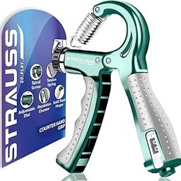 Strauss Adjustable Hand Grip with Counter|Adjustable Resistance (10KG - 60KG) | Hand Gripper for Home & Gym Workouts | Ideal for Forearm Hand Exercises & Strength Building for Men & Women,(Dark Green)-image-31
