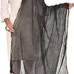 Nakoda Creation Pure Cotton Solid Women Dupatta (Samosa Cotton Dupatta_Black)-50