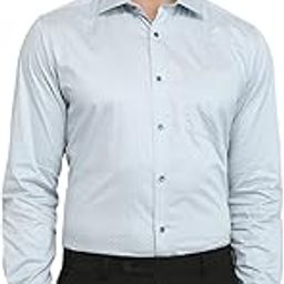 Men Regular Fit Print Pattern Pure Cotton Semi Cutaway Collar Full Sleeve Formal Shirt-image-93