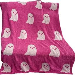 UJEAVETTE Ghosts Design Blanket Keep Warm Travel Blankets for All Season Sofas Couches Pink 150cmx200cm-image-68