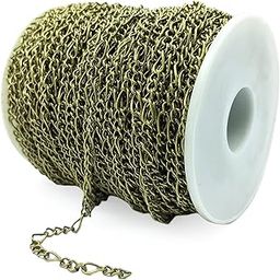 Skanda Crafterina™ - 5 Mtr Chains for Jewelry Making, Jewelry Chain Bulk Small Metal Chains for Necklace Making Bracelet DIY - Design 1 (Bronze)-image-84