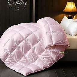 Day Care® Luxurious 200 GSM Silk Satin All Season Comforter for Single Bed (90x60 Inches) | Romantic Night - Gift for Woman & Couples Home Furnishing | Date Night Collection | Baby Pink-26