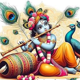 S3 Design Decorative Krishna Wall Sticker for Home Diwali Decoration (60 CmX 60 Cm)-image-76