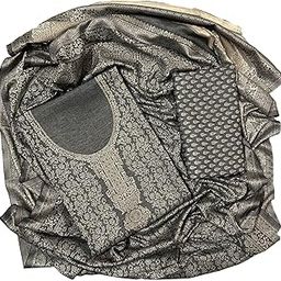 Women's Unstitched Woollen Weaving Print Salwar Suit Dress Material With Weaved Shawl (Dupatta)-picture-9