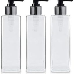 Harrods Empty Refillable Transparent Pump DIY Plastic Bottle for Lotion, Liquid soap, Handwash, Sanitizer, Shampoo (200ml, Pack of 3)-32
