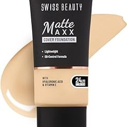 Swiss Beauty Matte Maxx Cover Foundation | 24- Hour Stay | With Hyaluronic Acid & Vitamin E | Oil-Control Formula | Shade 03 Light Warm, 30g-image-40