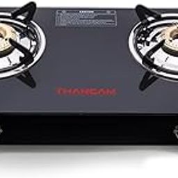 Thangam Premium Black Manual Ignition LPG Gas Stove - Burner Toughened Glass Cooktop with Brass Burners - Efficient Cooking - Modern Design - (Black) (2 Burner)-image-61
