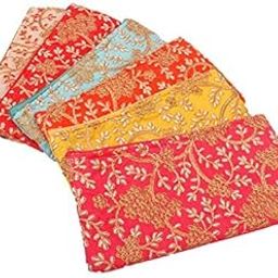 Traditional Vintage Embroidered Potli Purse for Women with Zipper Return Gifts Potli Pouches for Ladies Potli for Gifting Pack of - 6 Multicolor-0
