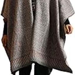Women Let's Live for Today Aztec Patterned Cape-image-14