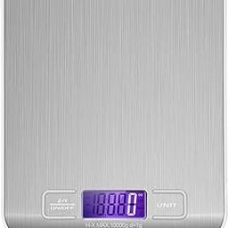 GLUN® Weighing Scale Machine For Kitchen Steel Top Premium Design, Weigh Upto 10Kg, Battery Operated with Tare Function For Home Use Only Pack of 1-30