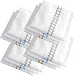 Decent Cotton Luxury Handkerchief/Hanky for Men/Kids Pack of 12 (White Free Size)-image-4