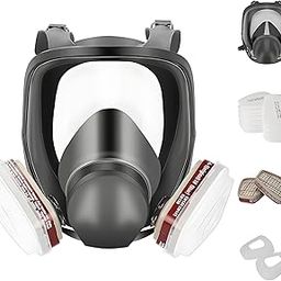 Divik Full Face Respirator Mask With Filters, Gas Masks Suitable For Construction Work, Paint, Dust, Spray, Welding, Sanding, Cutting And Other Work Protection Full Face Cover Mask (1Pcs)-image-43