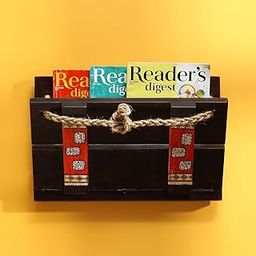 ExclusiveLane 'Leisure Reads' Extendable Warli Magazine Rack Newspaper Wall Stand in Teak Wood, Natural Dark Brown-image-76