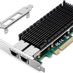 10G Gigabit Ethernet Converged Network Adapter with Intel X540 Chip, 10Gb NIC Compare to Intel X540-T2 Network Card, Dual RJ45 Copper Ports, PCI Express X8-53