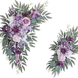 UJEAVETTE 2 Pieces Simulation Wedding Floral Swags Floral Decorations for Wedding Home-image-22