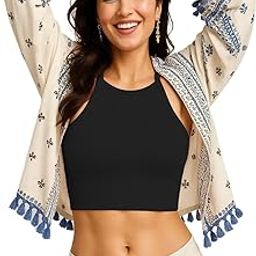 Readymade Fitted Saree Blouse for Women Sleeveless Square Round U Neck Regular fit Stretchable Pullon Western Stylish Crop Top VX1-image-95
