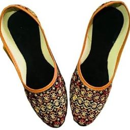 Star Designer Velvet Jutti Hand Embroidered Ethnic Flat Lightweight Jutti for Women's Special Occasion Comfortable Footwear Mojaries-image-66
