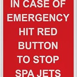 In Case Of Emergency Hit Red Button Sign, 8.5 x 11 in" OSHA Compliant Swimming Pool Sign, Weatherproof Plastic, UV resistant & Easy-to-Read Signage-image-1
