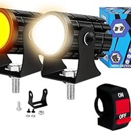 MOTO GENIUS 18W LED Motorcycle Fog Light with Switch – Dual Color Yellow & White | Projector Headlight with Lens | Waterproof Spotlight Lamp | Universal Fit for Bikes & Scooters (Pack of 2)-14