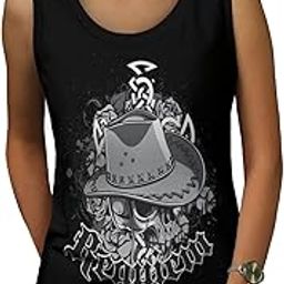 Fashion Dead Cowboy Womens Tank Top, Cowboy Athletic Sports Shirt Graphic Tank Top/Gym Tanks-image-98