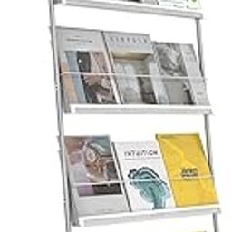 tongmo Floor-Standing Magazine Rack: The Perfect Organizer for Your Reading Collection - Features Book Rack, Newspapers Rack, and Other Reading Materials Rack (Silvery)-19