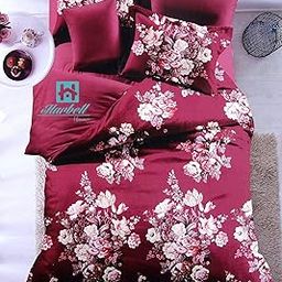 Anjali Overseas 250 GSM 400 TC Glace Cotton Flowers King Size Double Bed Comforter with Matching Bedsheet 108*108 with 2 Pillow Covers -4 Piece Bedding Set (Multicolour)-image-80