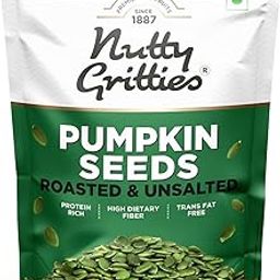 Nutty Gritties Roasted Unsalted Pumpkin Seeds 200g | Fibre-Rich Superfood | Healthy Snack for Eating-image-0