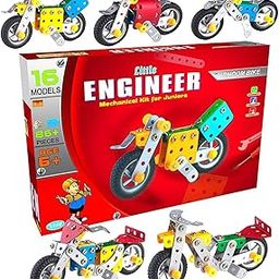 Shopoflux™ Little Engineer Mechanical Kit Dhoom Bike for Juniors (16 Models | 86+ Piece)-11