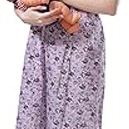 AV2 Women's Cotton Printed Feeding, Nursing Maxi Maternity Nighty-image-52