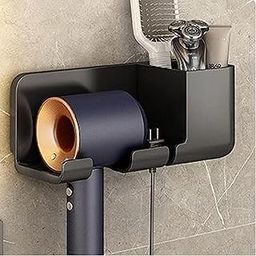 Cisily Hair Dryer Stand - ABS Plastic Wall Mounted Hair Dryer Rack with Styling Tool Organizer, Self-Adhesive Hair Dryer Rack for Hair Dryer, Perfect For Bathroom, Salon & Dressing Room-20