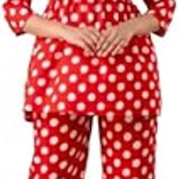 Women's Polka Dot Print Loungewear Set, 3/4 Sleeve Top with Pants-picture-21