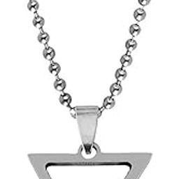 Bikers jewelry Geometry Interlocking Triangle Silver Stainless Steel Pendant Necklace Chain LC001-image-57