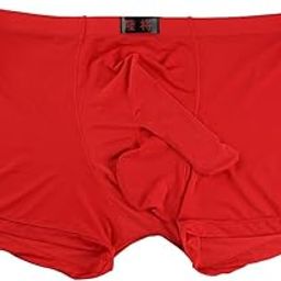 VELURA Men's Soft Pouch Boxer Briefs Shorts Trunk M Red|1 pc Pocket Square Hankie|Underwear| Mens Clothing-image-44