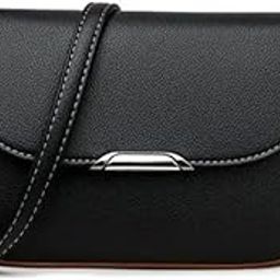 Women's Beech Flap Satchel Bag Black Ladies Purse Handbag-image-5