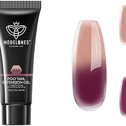 MODELONES from BELLE GAGA ™ 15ml Color Change Poly Nail Gel Poly Extension Gel Builder Gel for Starter DIY Manicure Nail Art Design Supplies (B201130302A)-image-93