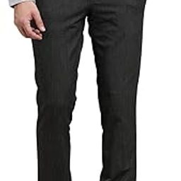 turtle Men 4 Way Stretch Slim Fit Solid Charcoal Flat Front Formal Trouser-picture-33