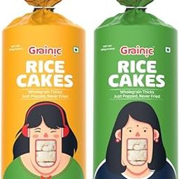 GRAINIC Brown Rice Cakes, Lentils & Flaxseed and Turmeric & Black Pepper I Lightly Salted - Combo Pack of 2 | Organic Certified I-image-31