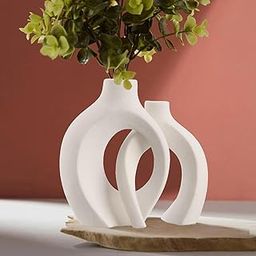 TIED RIBBONS Pack of 2 Ceramic Flower Vases for Home Décor Living Room Office Bedroom Table Centerpiece Decoration for Gift Items-image-70