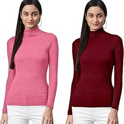 Women's Woollen Warm Full Sleeves High Neck/Inner/Skivvy for Winters Pack of 2-image-70