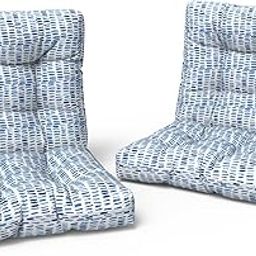 LVTXIII Outdoor Adirondack Chair Cushions, L42 x W21 x H4 Patio Tufted Low Back Cushions, Seasonal Replacement Rocking Chair Cushion for Home Garden Furnitue, Set of 2, Pebble Blue-image-48